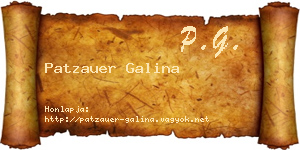 Patzauer Galina névjegykártya